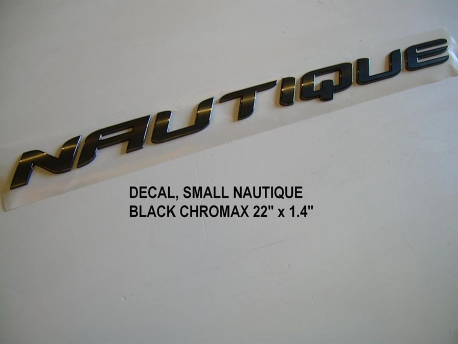 Parts Nautique Decals & Emblems | Nautique Decal Small Nautique Black Chromax 22" X 1.4" - 140058